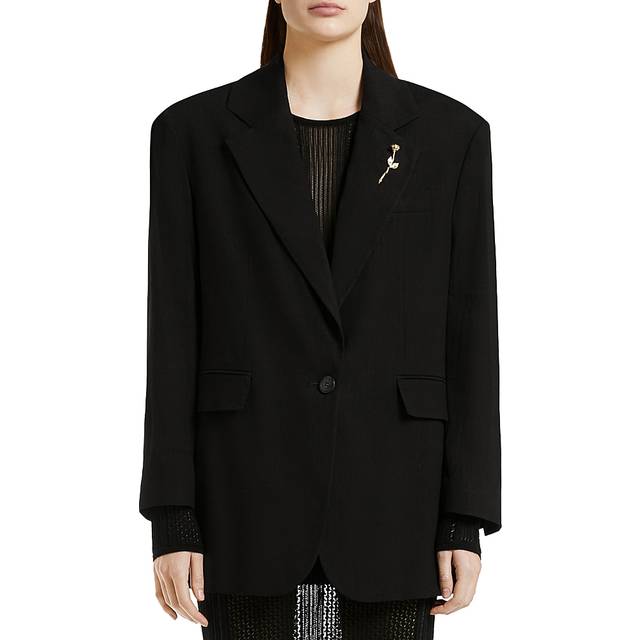 Marella, Jacka, Dam, S, Linne, Svart Linneblazer med Gyllene Rosnål - black (S)