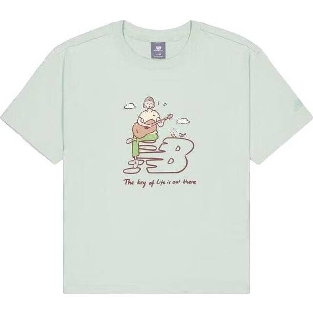 (WMNS) New Balance x PK Illustration T-shirt 'Light Blue' NEE26092-MT