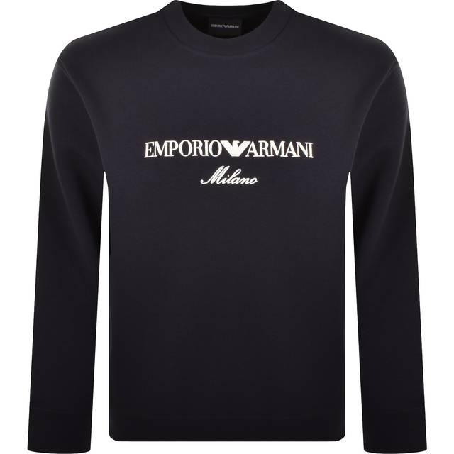 Emporio Armani Crew Neck Logo Sweatshirt Navy