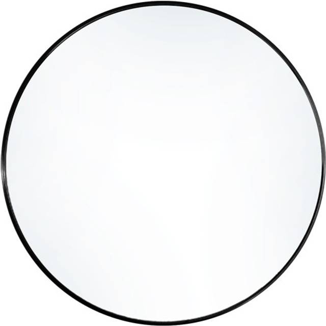 Baum Nordic Round Bathroom Framed Mirror Wall Hanging - Black (60 cm H x 60 cm W)