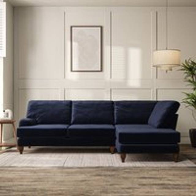 Darwin 4 Seater Corner Chaise Sofa - House Velvet Luxe Navy