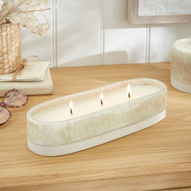 Churchgate Vanilla and Sandalwood Multi Wick Candle - Natural