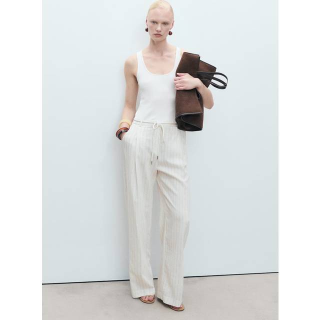 Striped combined knitted jumpsuit off white - Woman - XXL - MANGO - Off White