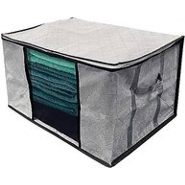Home Storage Bag Reinforced Handles Zip Lid Folding Grey 60cm