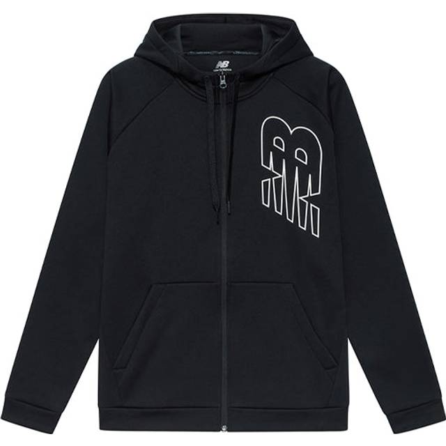 New Balance Men's New Balance Logo Printing Sports Fleece Lined Hooded Jacket Black AMJ13020-BK