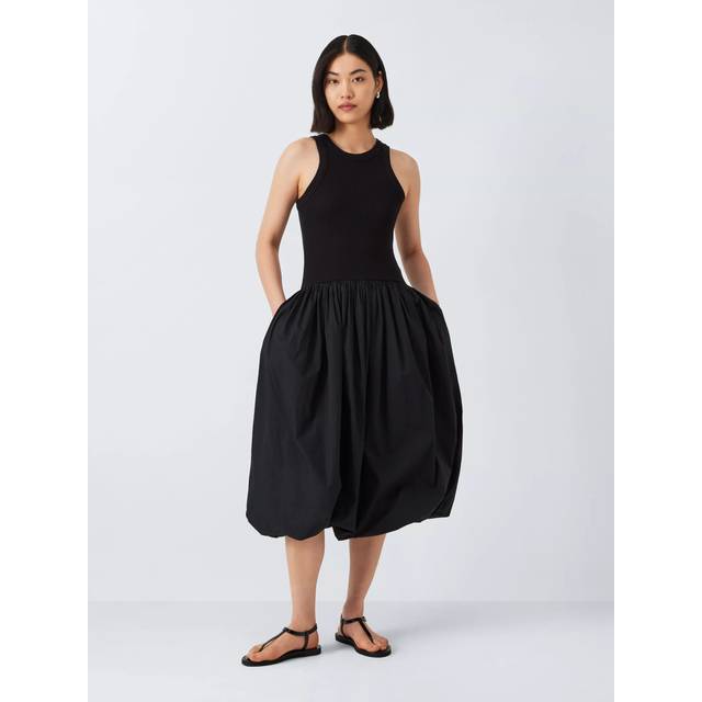 John Lewis ANYDAY Jersey Bubble Hem Dress, Black
