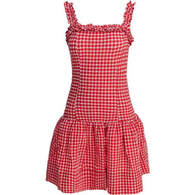 Ganni-Mini Dress With Ruffles Abiti Rosso-Donna - 36