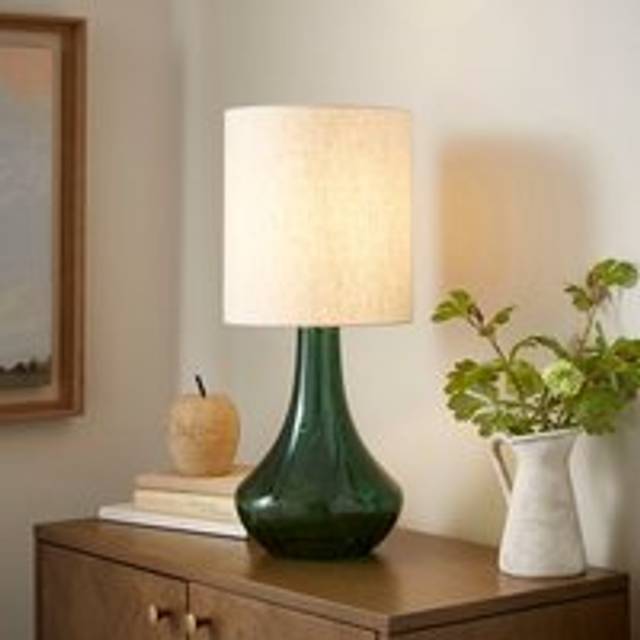 Ardelia Glass Table Lamp - Emerald