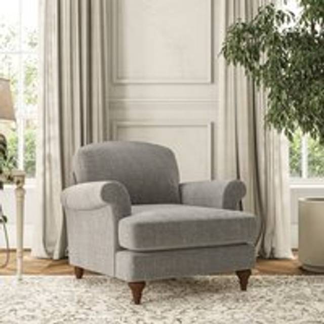 Evie Armchair - Tonal Plush Chenille Grey
