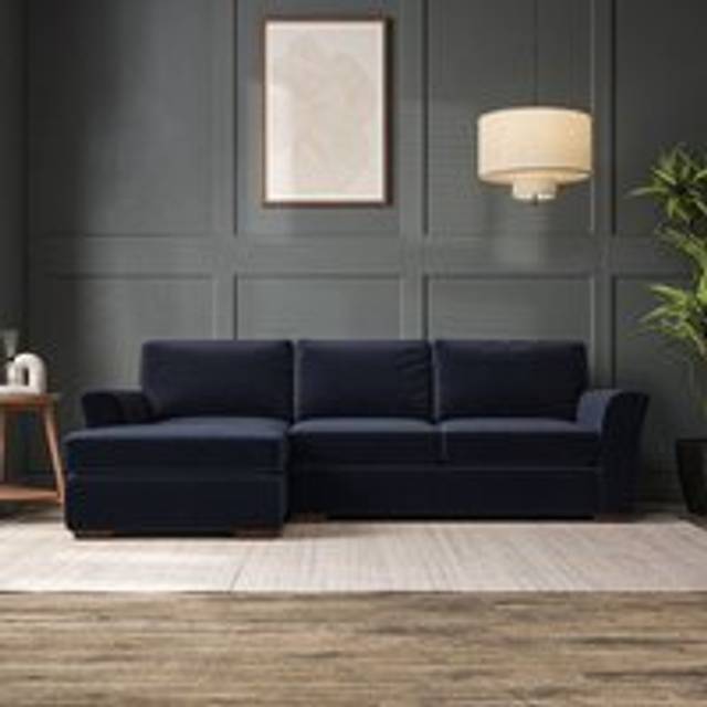Lena 4 Seater Corner Chaise Sofa - House Velvet Luxe Navy