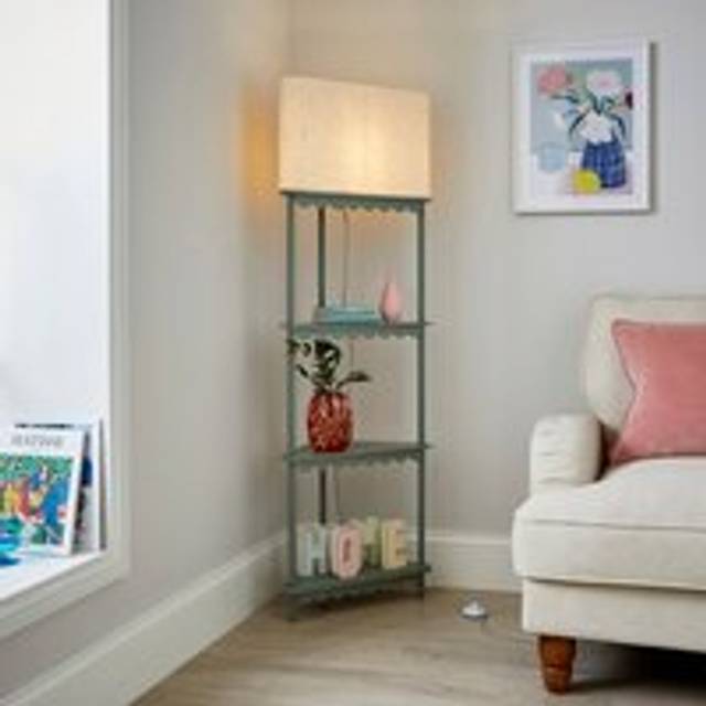Remi Shelved Corner Floor Lamp - Lilypad