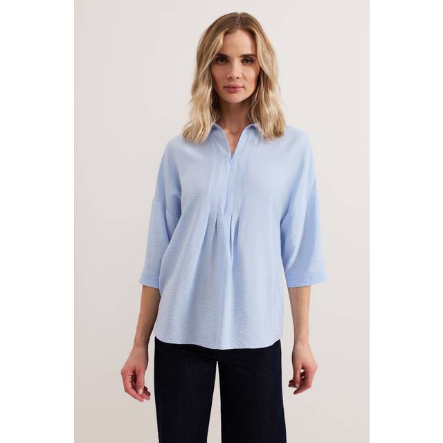 Phase Eight Cynthia Pleat Front Shirt, Blue
