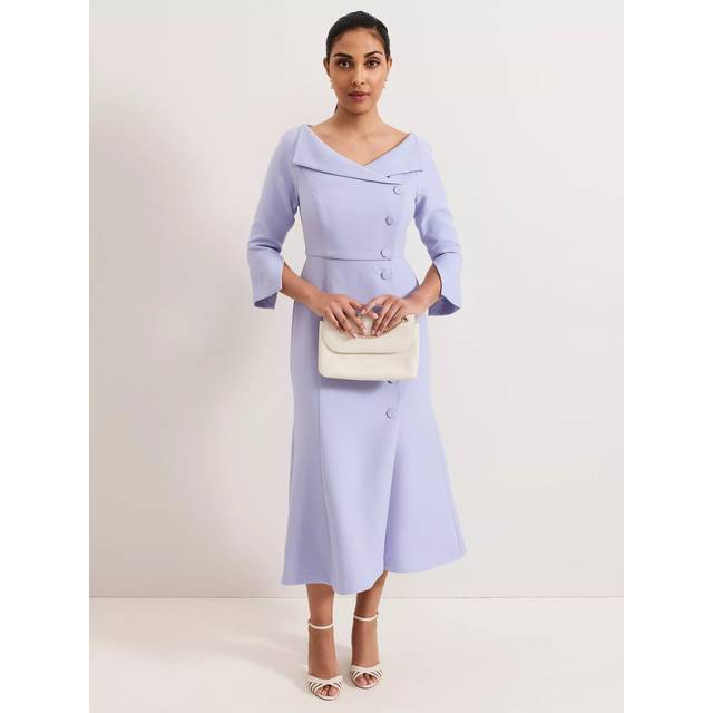 Phase Eight Petite Sienna Tuxedo Dress, Pale Blue