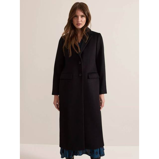 Phase Eight Petite Lydia Wool Rich Coat, Black