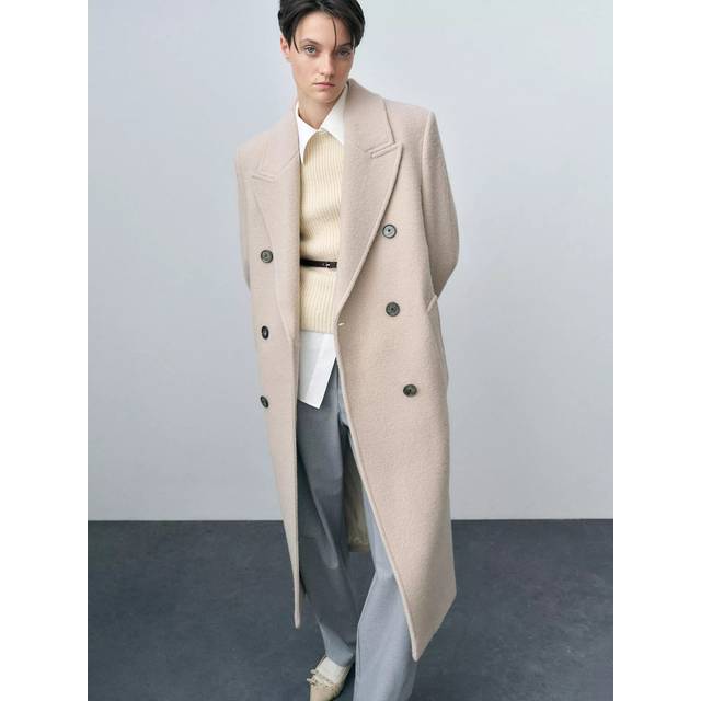 Mango Byte Pure Wool Coat, Pastel Grey