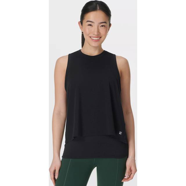 Sweaty Betty Soft Flow 2-in-1 Bra Tank Top, Black