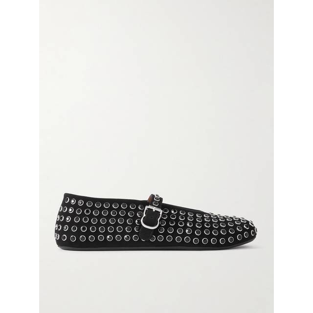 Alaïa - Crystal-embellished Suede Ballet Flats - Black - IT 37
