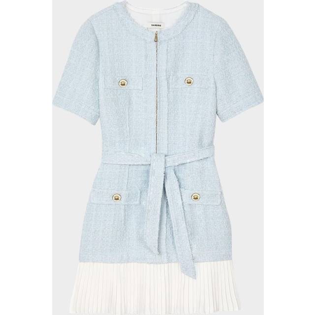Robe courte en tweed - Bleu Ciel - 40