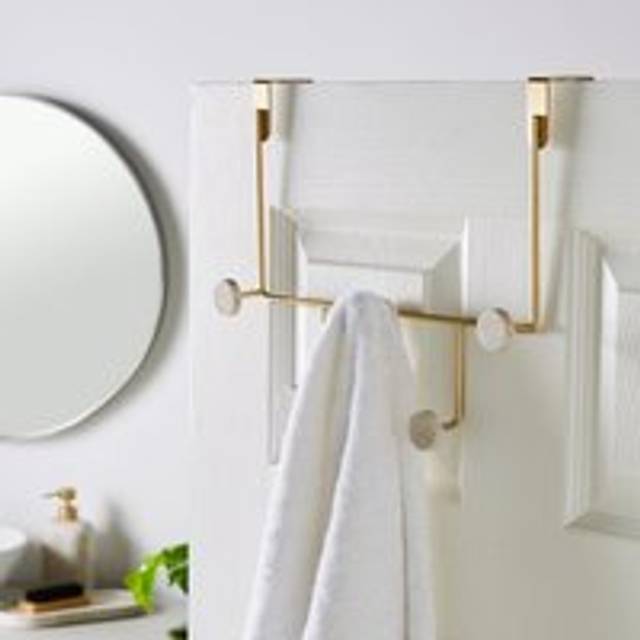 Marble Multi Overdoor Towel Hook - Gold