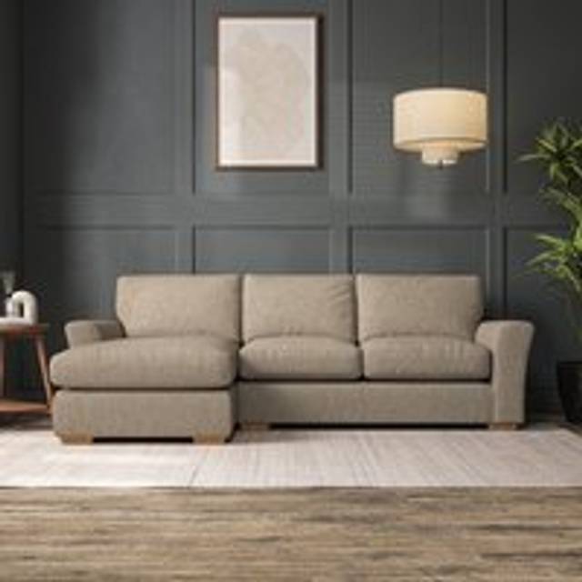Lena 4 Seater Corner Chaise Sofa - Chunky Weave Honey