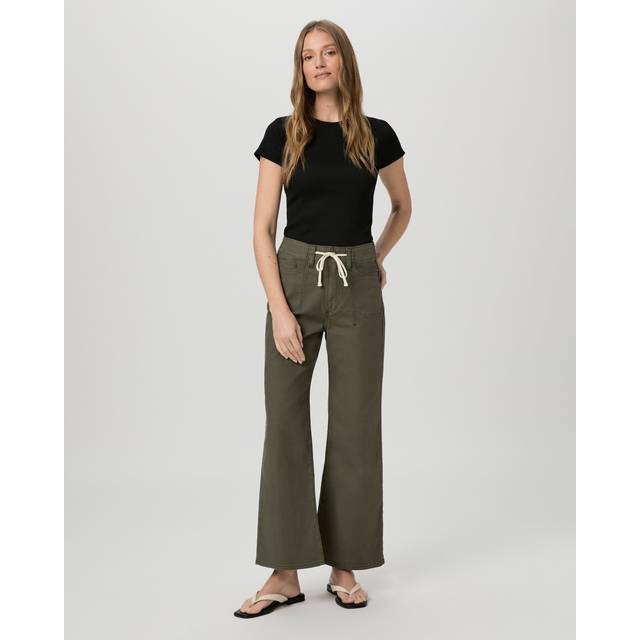 Ari Wide-Leg Tie-Waist Jeans - Vintage Forest Green - 32
