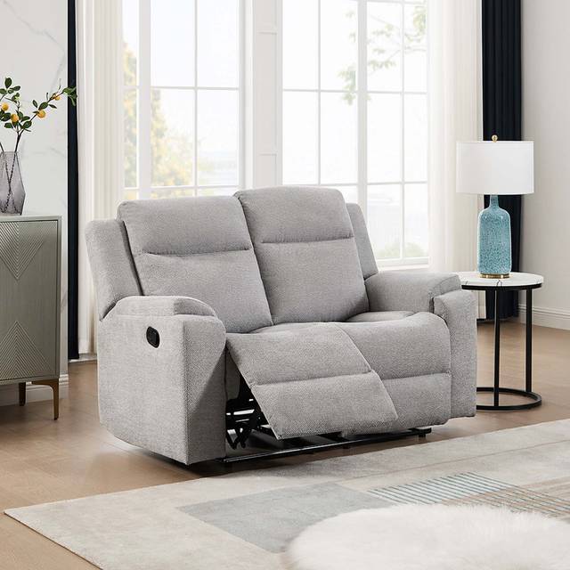 Orka 2 seater fabric manual recliner sofa (Grey)
