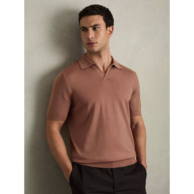 Reiss Duchie Merino Wool Open-Collar Polo Shirt