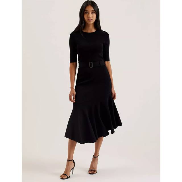Ted Baker Knitted Flippy Skirt Midi Dress, Black