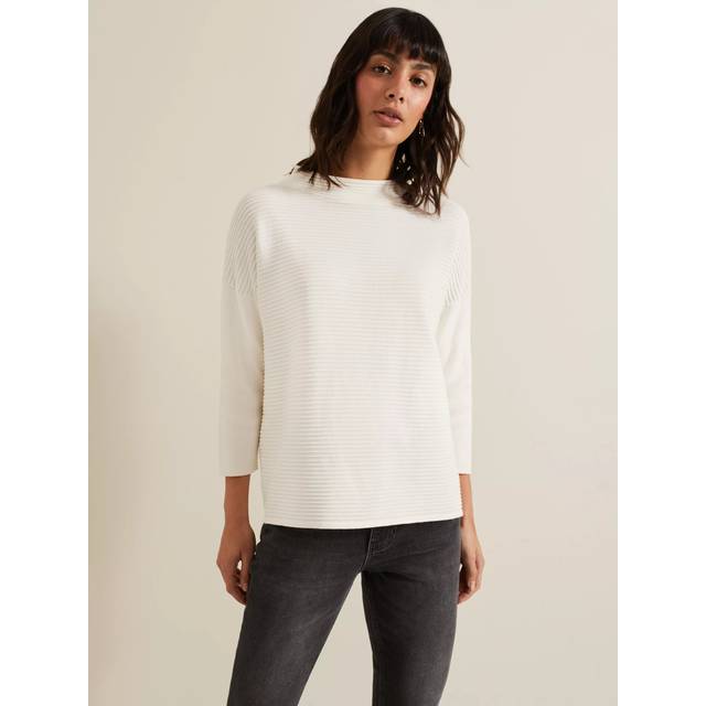 Phase Eight Elise Ribbed Jumper, Ivory