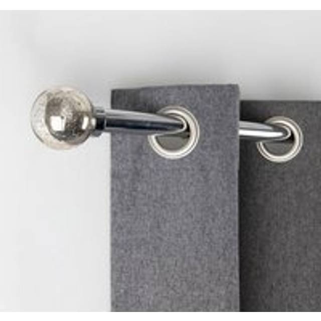 Mercury Extendable Metal Eyelet Curtain Pole - Chrome