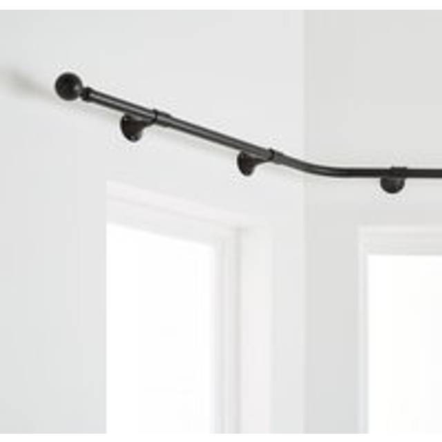 Ashton Metal Eyelet Bay Curtain Pole - Matt Black