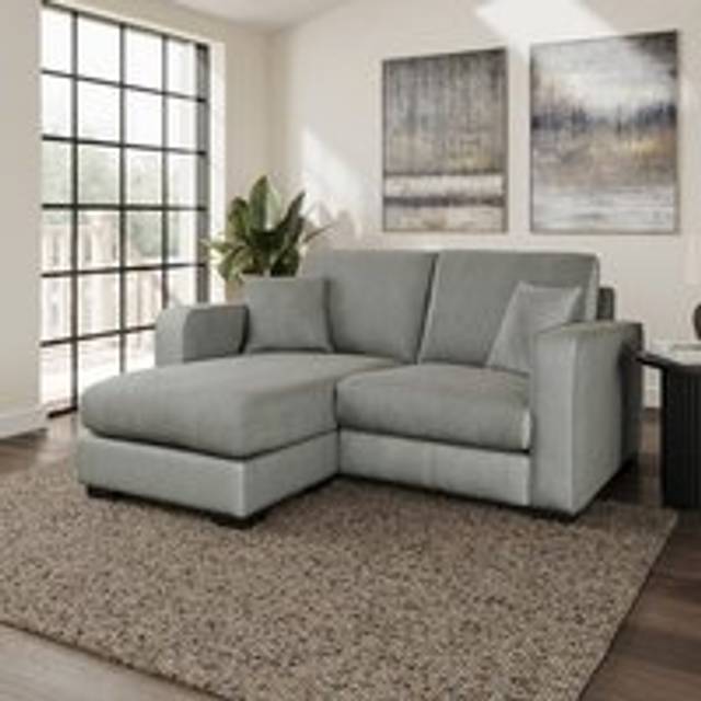Carson Vintage Velvet Compact Corner Chaise Sofa - Vintage Dove Grey