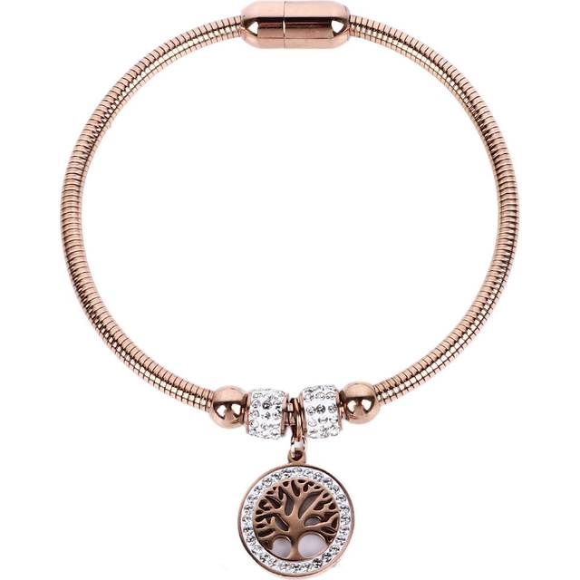 Bracelet Life Tree Pattern Diamond Decoration Ti Steel Stylish Bracelet Jewelry for Men Women Gift