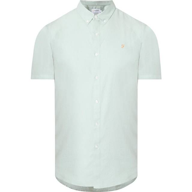 Farah Vintage Brewer Slim Short Sleeve Shirt Green