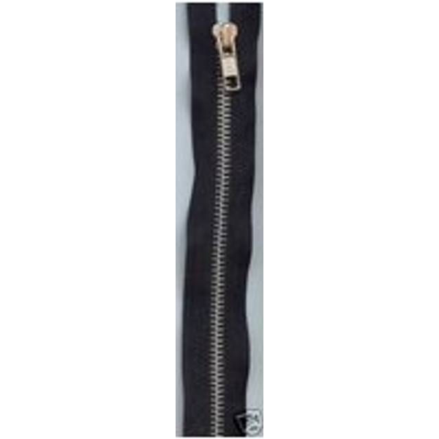 YKK Silver Metal Open End Zips Black