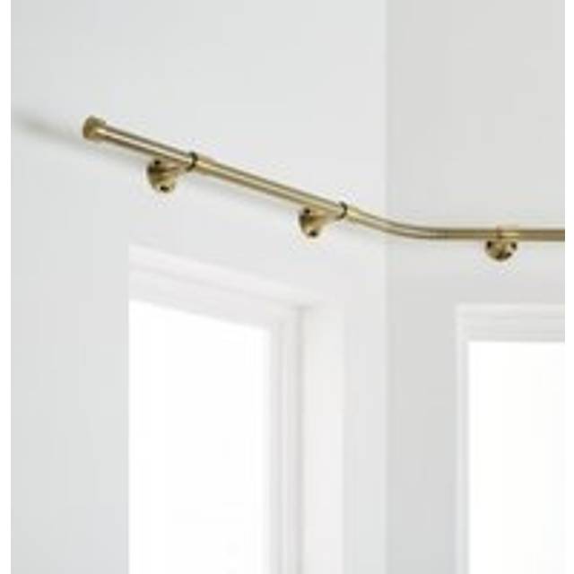 Trinity Metal Eyelet Bay Curtain Pole - Antique Brass