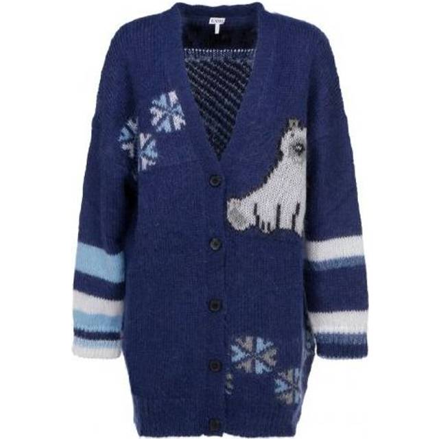 (WMNS) LOEWE SS21 Large Multi-Color Cardigan Navy Blue S359330XBR-5095 - TAN