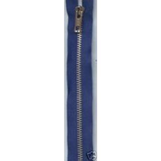 YKK Silver Metal Open End Zips Royal Blue