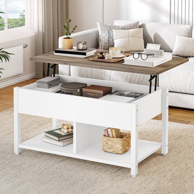 wooden coffee table, lift top coffee table - Light Oak (61.7cm H X 47.8cm W X 90cm D)
