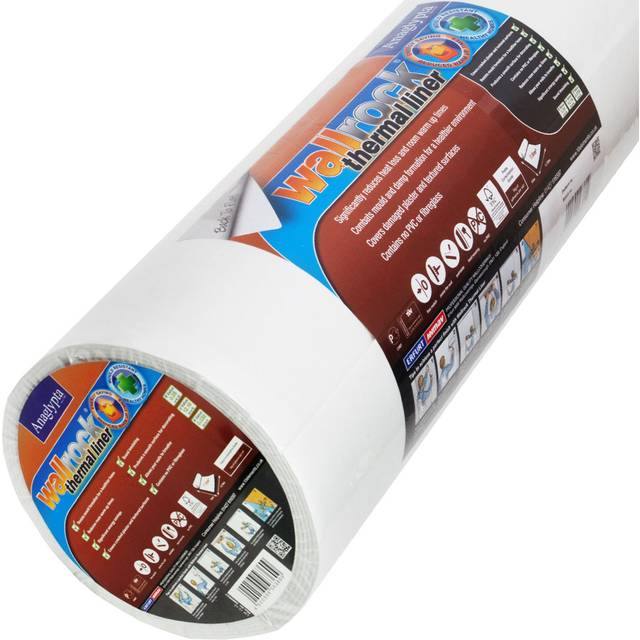 Thermal Liner 10m L x 75cm W Plain Roll Wallpaper - Grey (1,000cm L X 75cm W)