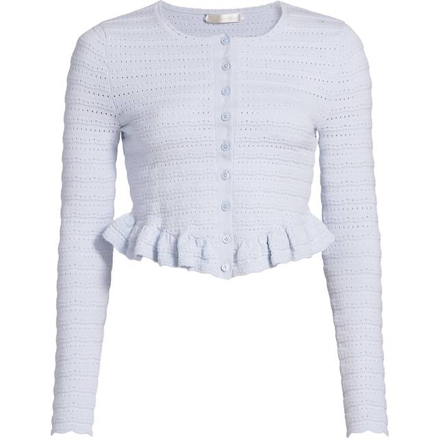 Rogan Ruffle-Hem Cardigan - MORNING SKY - Large