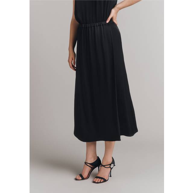 Ghost Aleya Faux Wrap Satin Midi Skirt