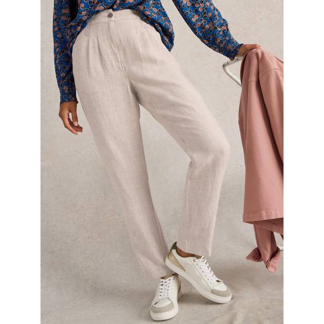 Women's White Stuff Women's Rowena Linen Trouser Regular Light Natural - Cream - Size: 32in/16