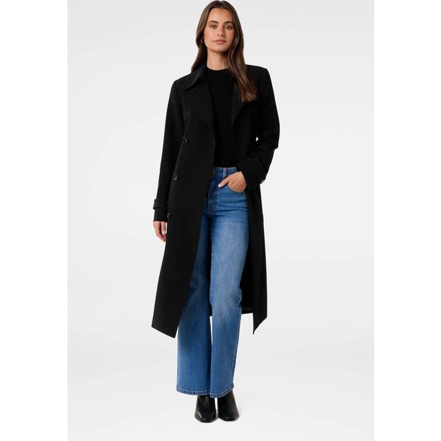 Forever New Leanne Crepe Trench Coat, Black