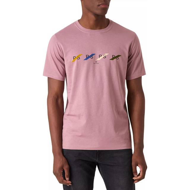 PS Paul Smith Organic Cotton Regular Fit Short Sleeve Logo T-Shirt, Pink