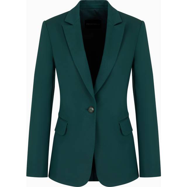 Cotton One-Button Cutaway Blazer - RICE