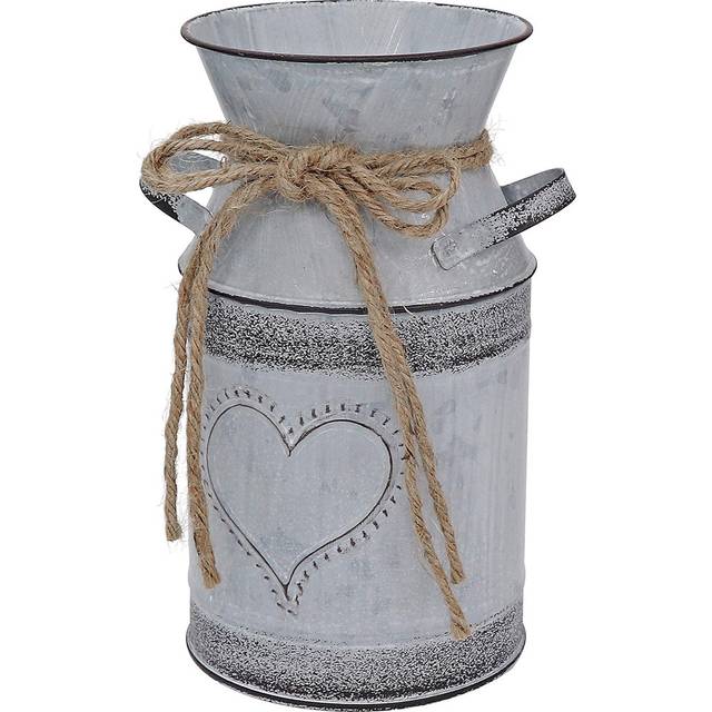Metal Vase for Flowers - Grey (19cm H X 10.5cm W X 10.5cm D)