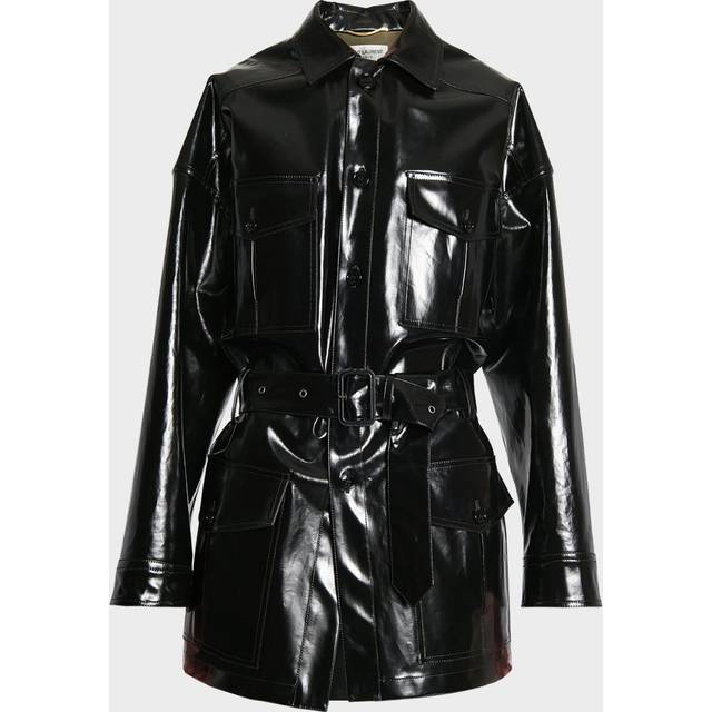 Vinyl Wrap Coat with Belt - NATURAL BL - 34 FR (2 US)