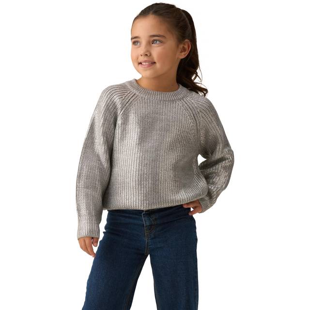 Angel & Rocket Kids' Metallic Foil Jumper, Silver