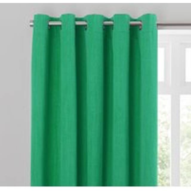 Solar Blackout Eyelet Curtains - Green